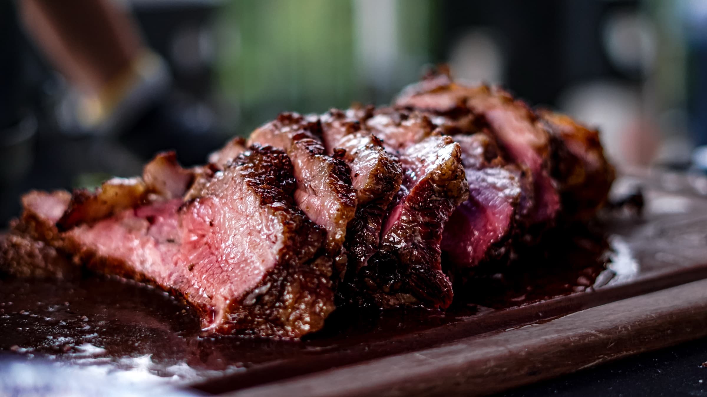 Picaña a la parrilla, recién cortada